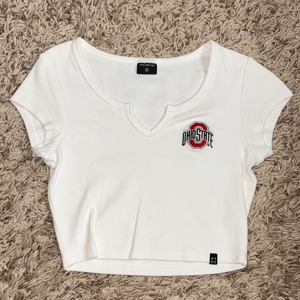 Ohio State Women's White Crop Top